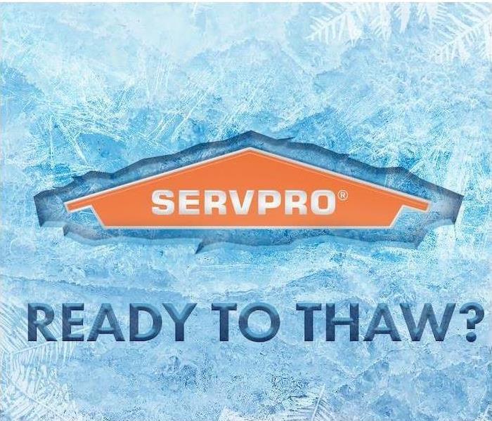 close in of a snowflake with SERVPRO logo 