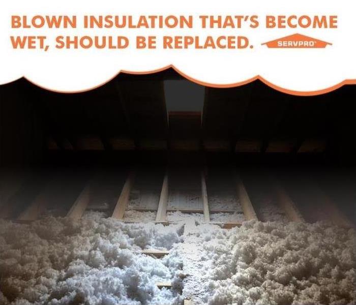Attic space with blown in insulation showing 