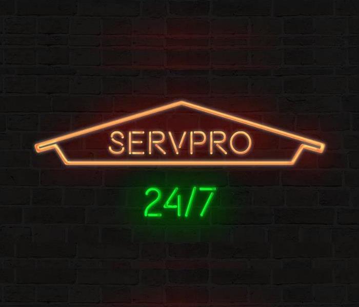 neon SERVPRO sign 